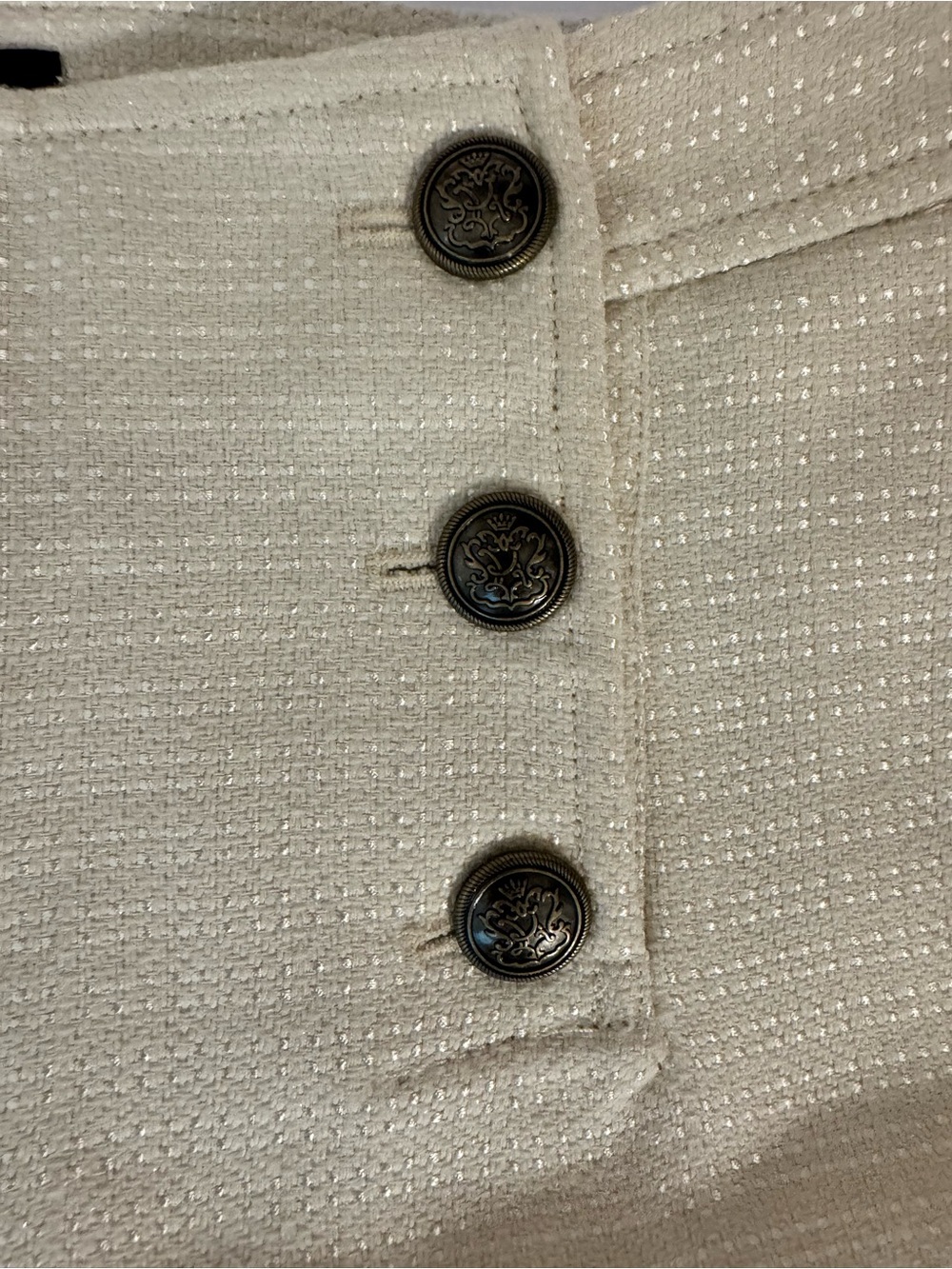 Vintage Banana Republic Cream Tweed Hi Rise Shorts Old Money Coastal Chic Size 2 - Picture 5 of 8